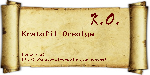 Kratofil Orsolya névjegykártya