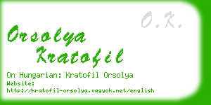 orsolya kratofil business card